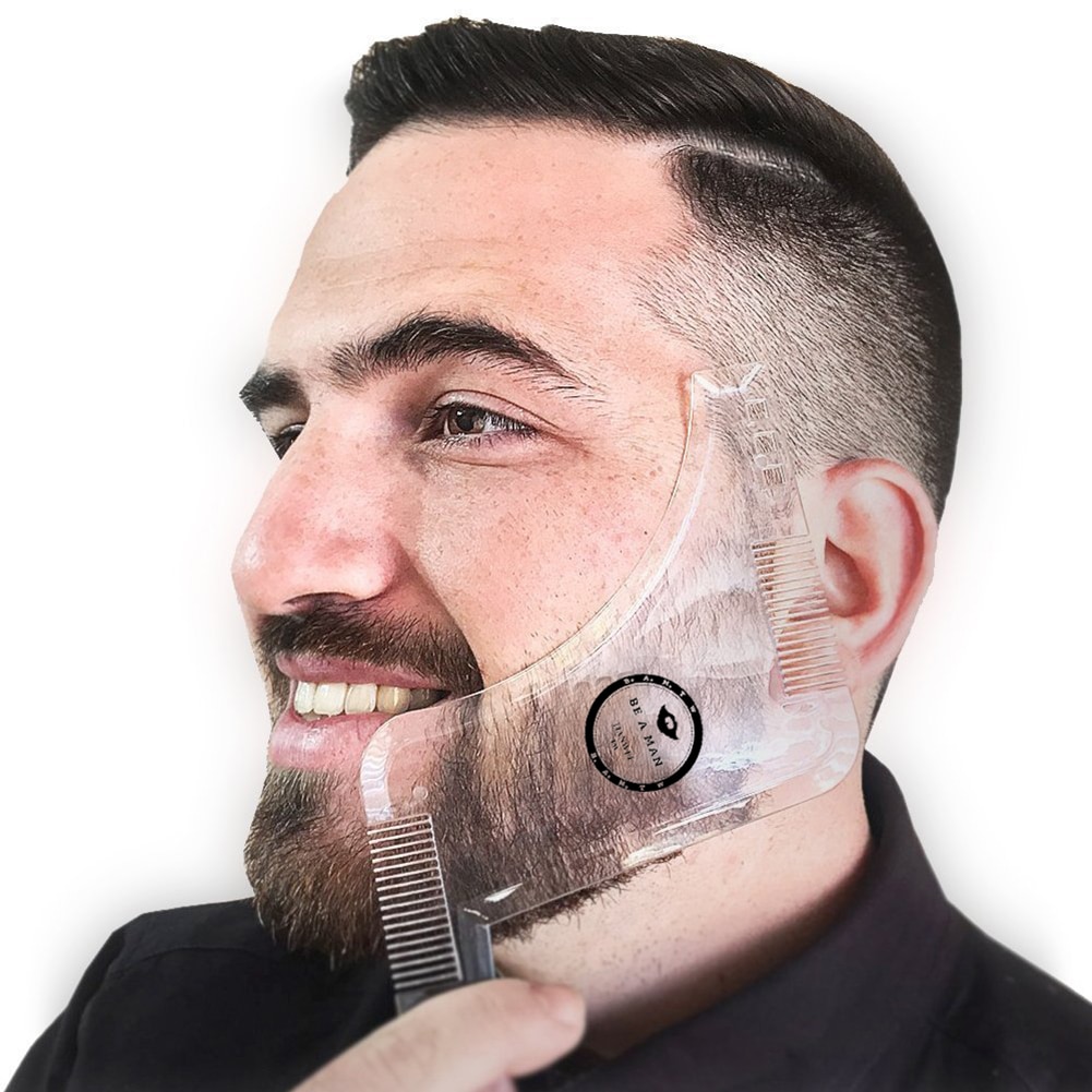 Arrivals Men Beard Shaper Styling Template Transparent Comb Men Beards Combs Hair Beauty Tool Beard Edging Stencils