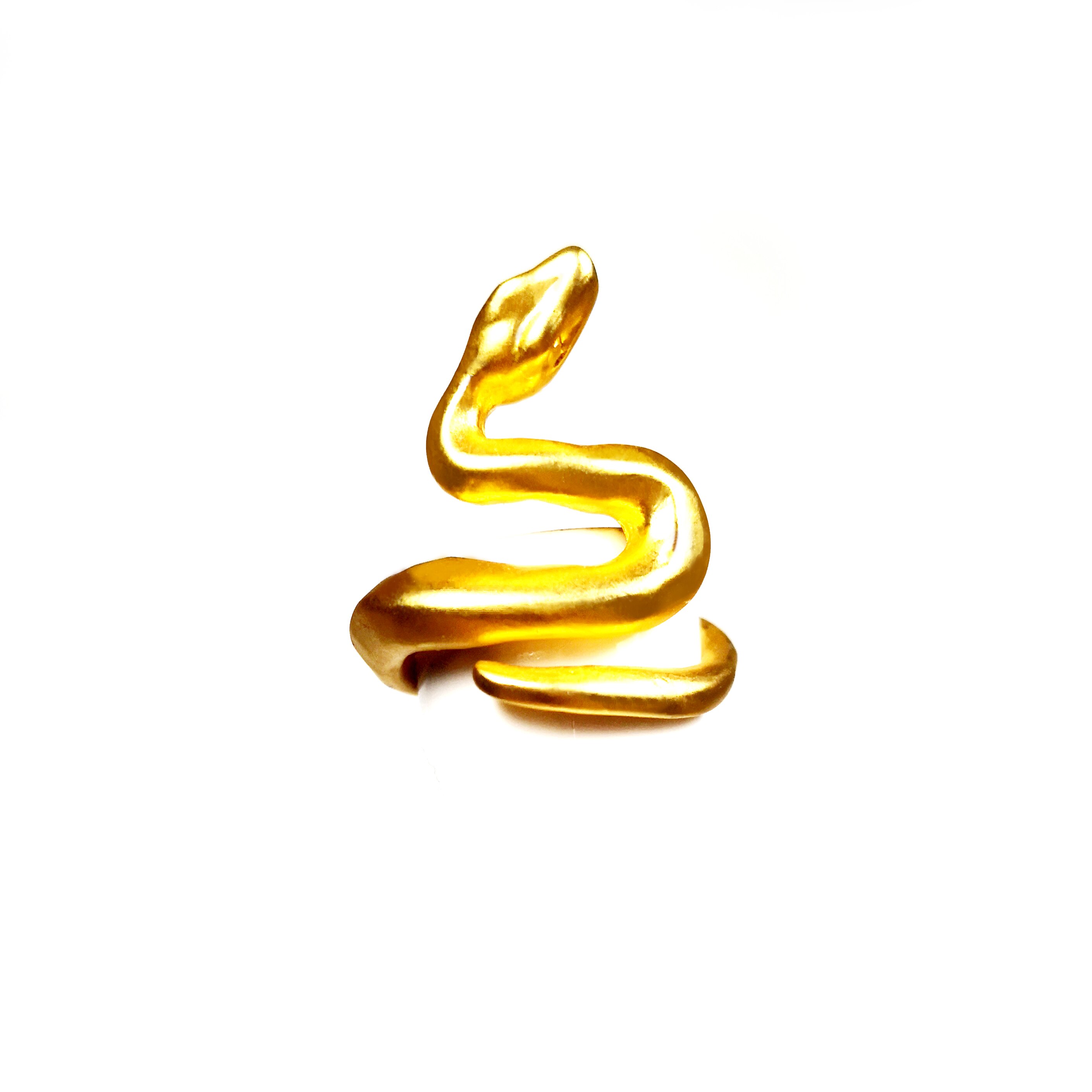 Anillo ajustable para hombres, niñas y mujeres, serpiente negra de oro ajustable, Animal feroz, Retro, Punk, esguinces muy grandes, Faraón egipcio: RK17