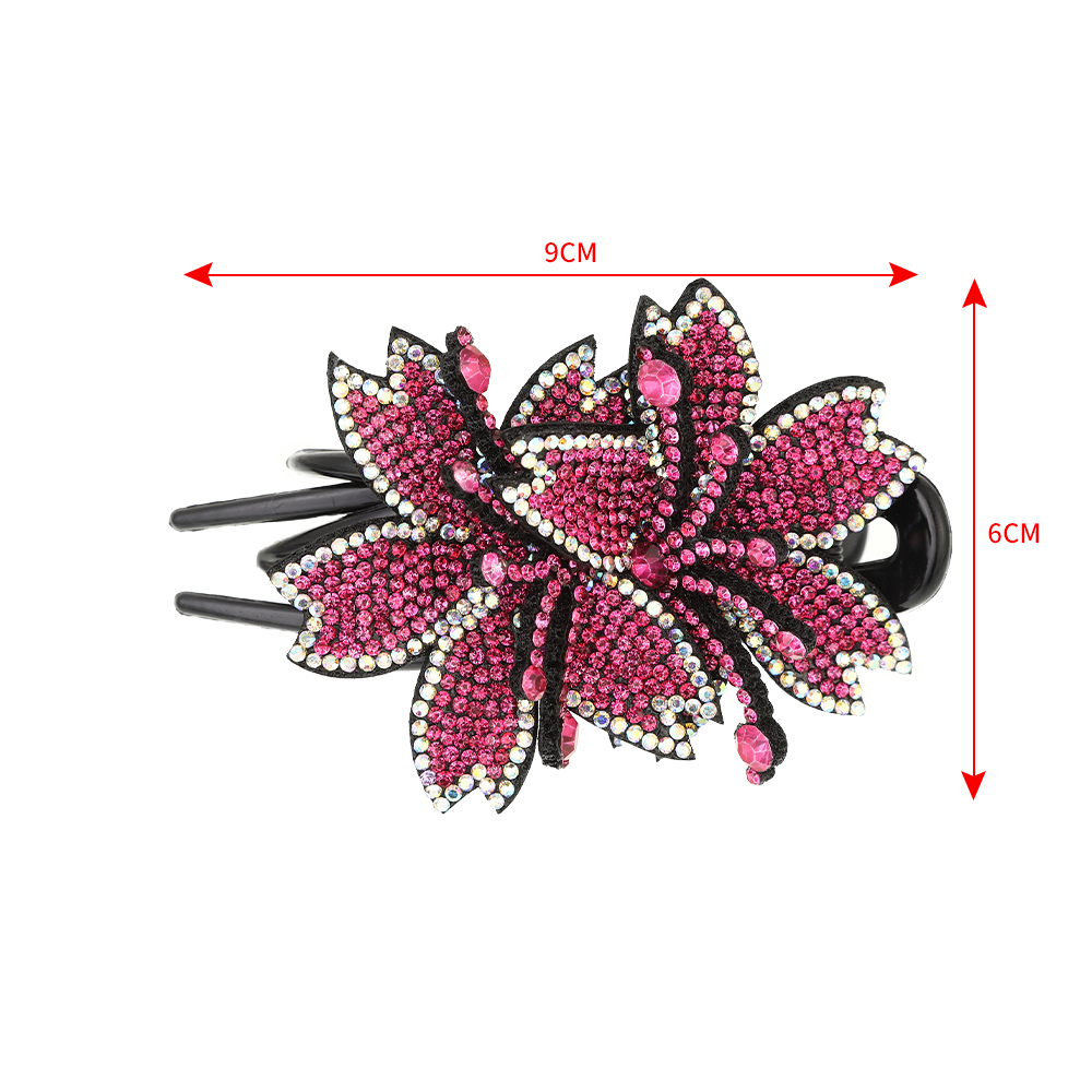 AWAYTR, pinzas para el cabello con diamantes de imitación, horquilla, pasadores de mariposa y flores, pinzas para el cabello de pico de pato Retro para mujer, accesorios para el cabello de cola de caballo