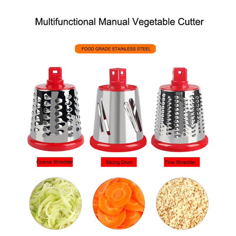 Potet gulrot raspe skiver grønnsakskutter rund mandoline skiver rustfritt stål multifunksjonelle helikopterblader kjøkkenutstyr