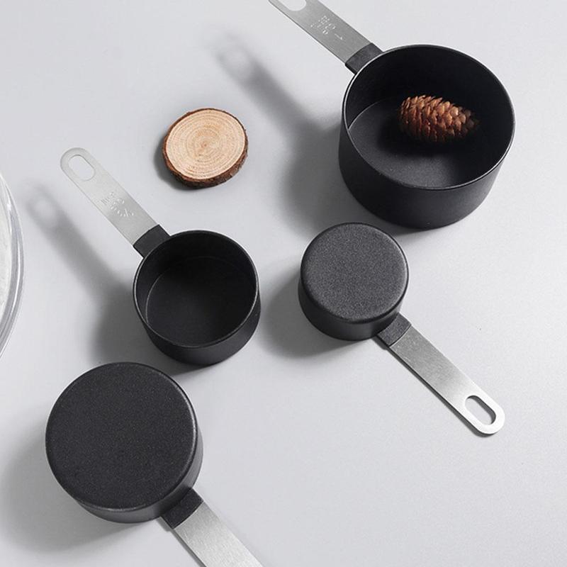 4Pcs Steel Measuring Cups Spoons Kitchen Baking Cooking Cup Spoon Set Set Tool Measuring Measuring D9E2