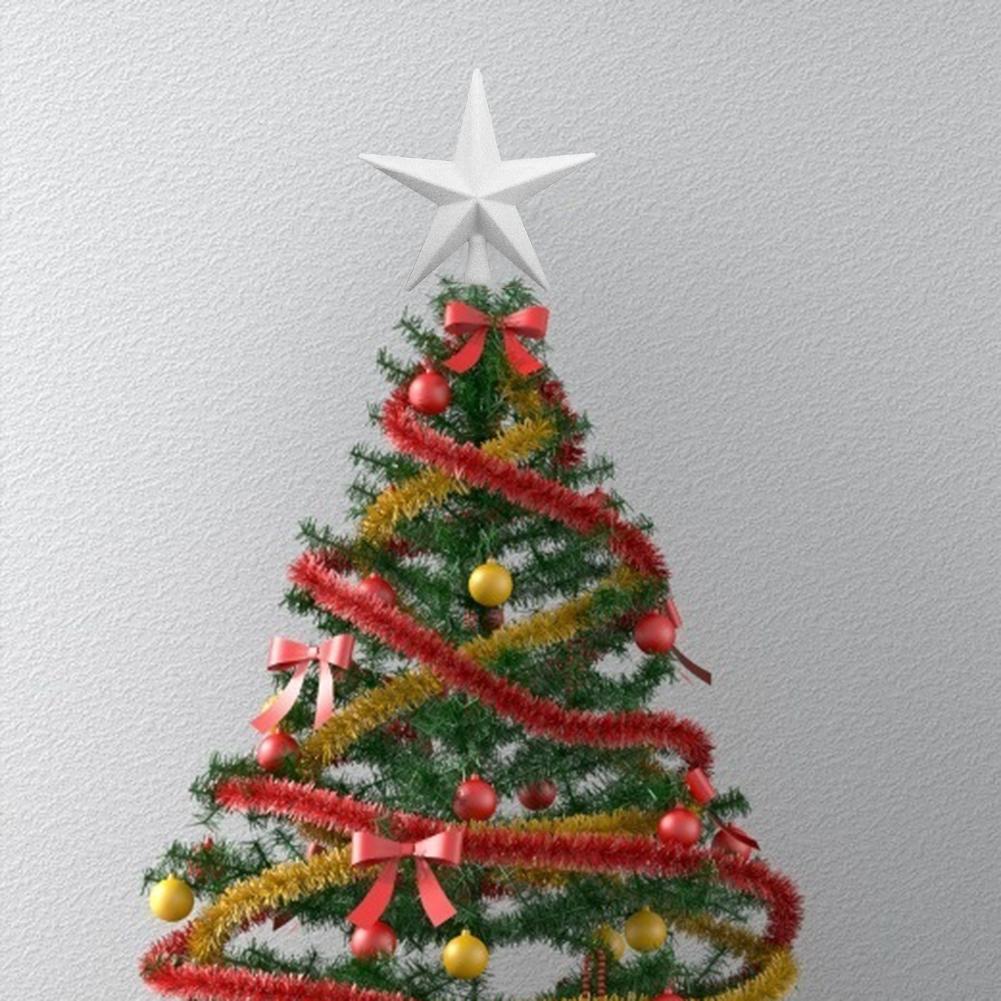 Arbre de noël en plastique étoile étoile à cinq branches pendentif arbre de noël Toppers pour la décoration de fête de noël 20cm