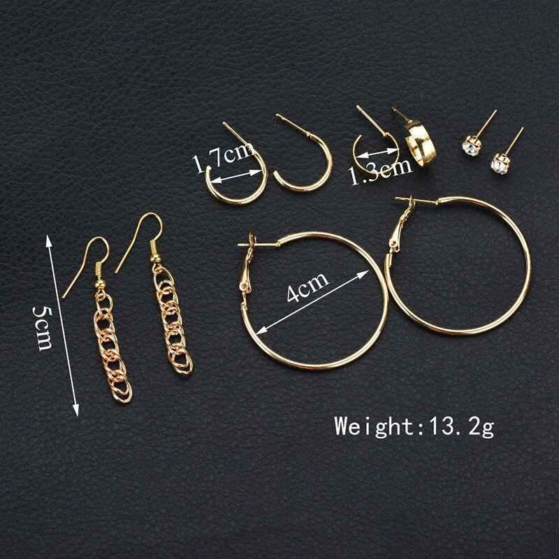 Übertrieben metall großen ohr ring set persönlichkeit trend ohr ring 1 pairs kombination ohrringe für frauen