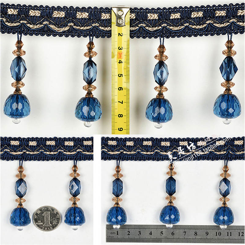 1M Kristal Kralen Gordijn Fringe Kant Kwastje Trim Wide Lint Naaien Ambachtelijke Elegante