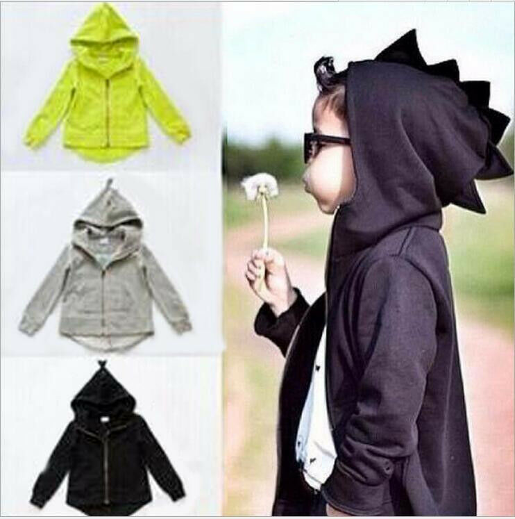 Småbarn barn pojke kläder pojkrock söt dinosaurie dragkedja sweatshirt hoodies tecknad träningsoverall vår höst 1-7t kläder