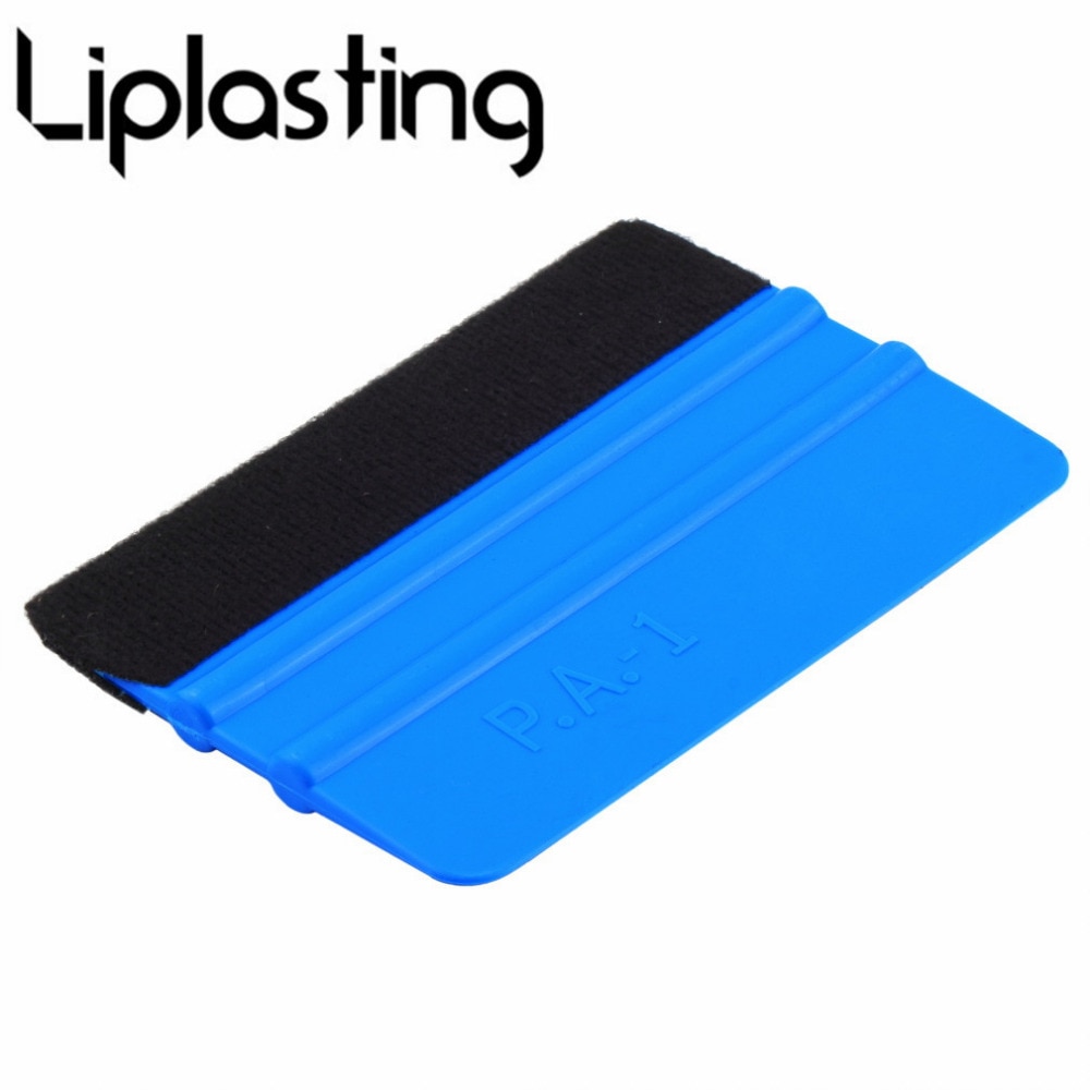 Rechthoek Duurzaam Handheld Blauw Vinyl Auto Zuigmond Decal Wrap Applicator Soft Vilt Edge Schraper 99x72mm Hand Tool