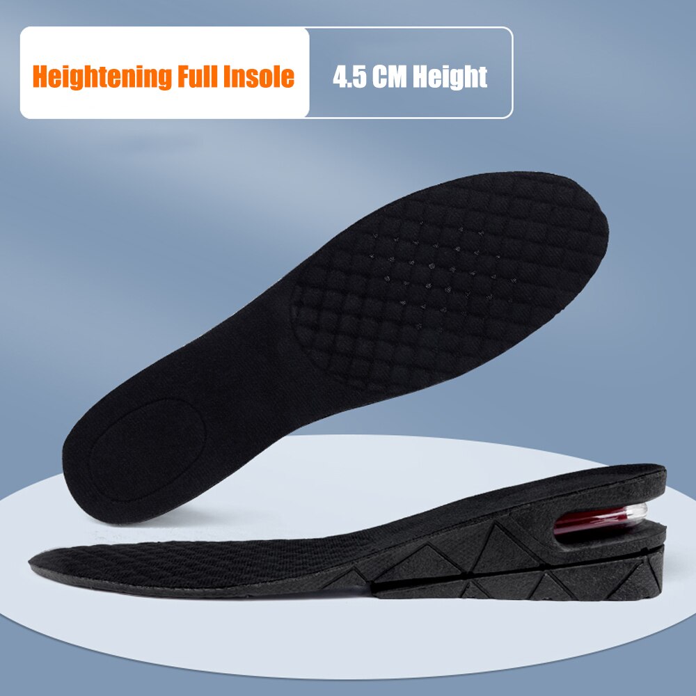 3-7.5cm Height Increase Insoles for Men Women Feet Heel Lift Inserts Height Adjustable Shock Absorption Heightening Shoe Pads: 4.5cm Full Insoles