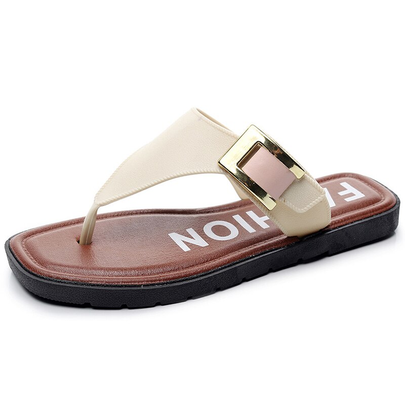 Vrouwen Zomer Vintage Rome Slippers Casual Schoenen Strand Vrouwelijke Slipper Sandalen Zomer Thuis Platte Slippers Schoenen Scarpe Donna: White / 38