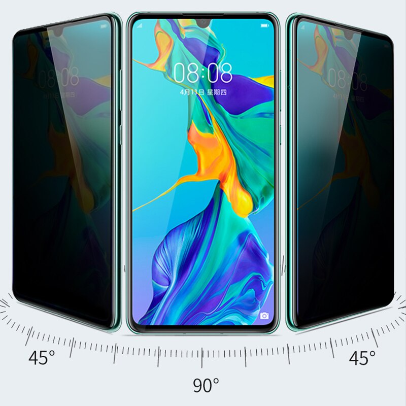9H Anti Spy Screen Protector Glass For Huawei P50 P40 Lite E P30 P20 Pro 5G Privacy Tempered Glass For Huawei P Smart S Z
