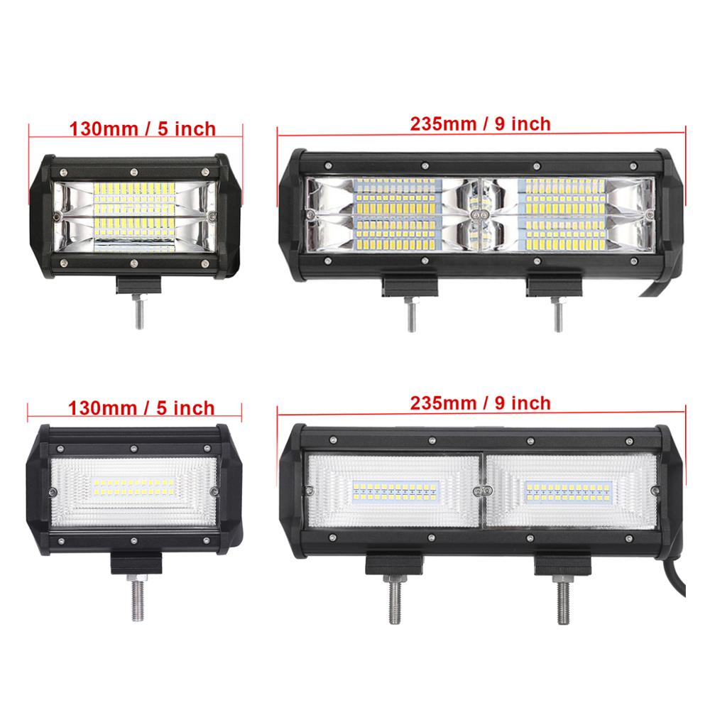 5'' 9 INCH OFFROAD LED WORK LIGHT FLOOD DRIVING LAMP 12V 24V CAR MOTORCYCLE TRAILER WAGON TRUCK PICKUP 4WD 72W 144W INDICATOR