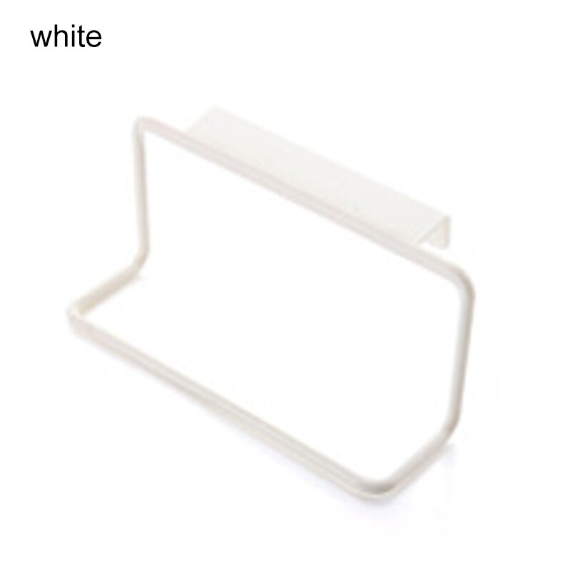 1Pcs Plastic Hanging Holder Towel Rack Multifunction Cupboard Cabinet Door Back Kitchen Accessories Home Storage Organizer: white