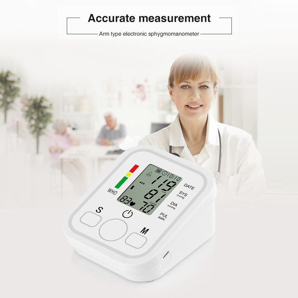 Monitor Portátil de Presión Arterial, tensiómetro Electrónico, Mini Medidor tipo Banda de Brazo, Esfigmomanómetro Doméstico, Tonómetro Compacto y Preciso