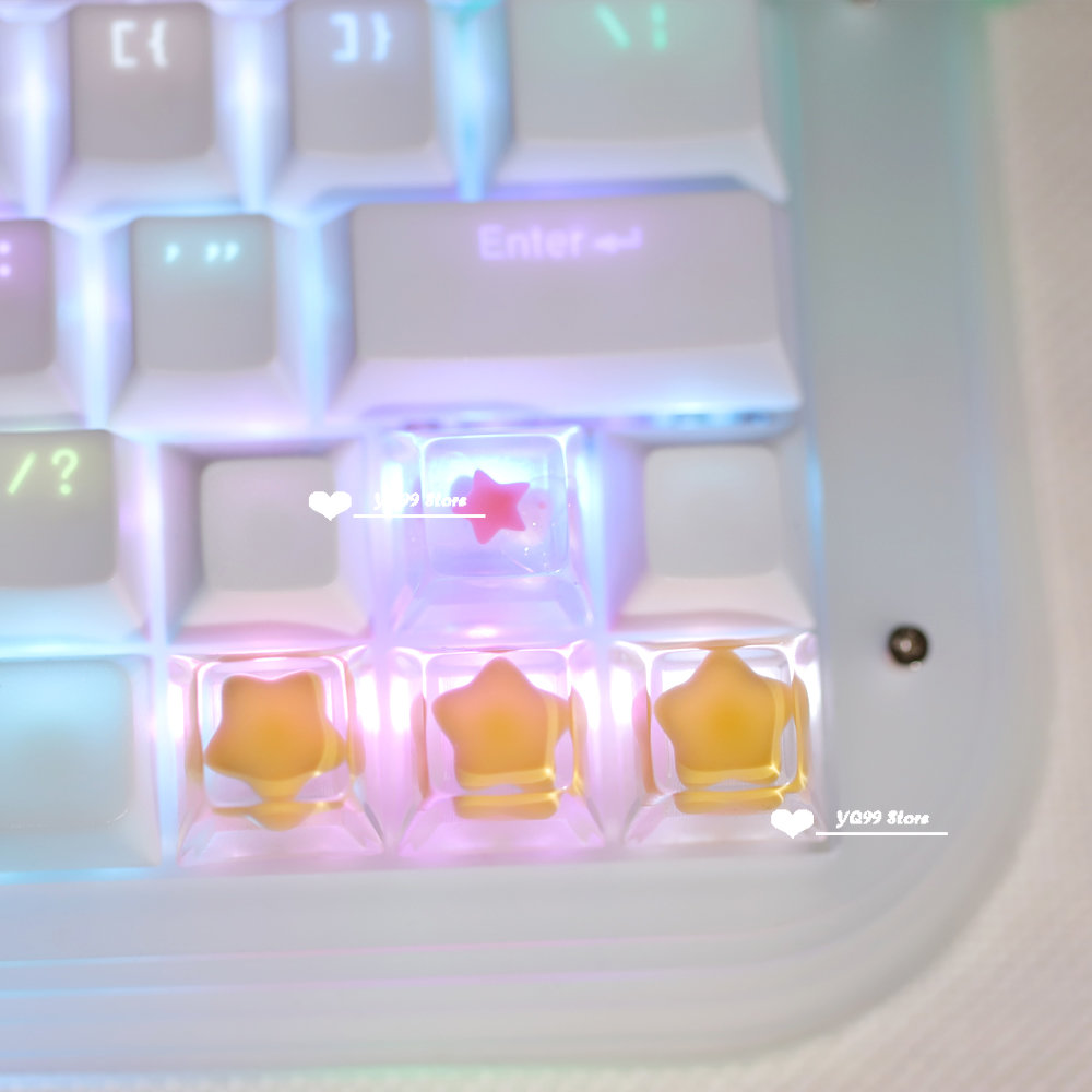 keycaps Voor mechanisch toetsenbord Game Backlit Keycap meisje schattig cadeau ESC Key Transparante cartoon persoonlijkheid Keycap Cherry MX Axis: Bruin