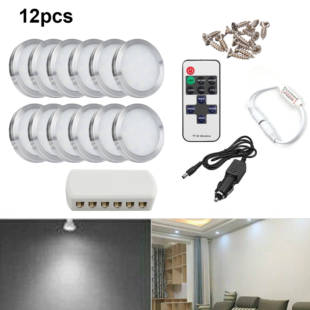 WAKYME, 4/12 Uds., foco LED blanco cálido, luz Interior empotrada redonda de 12W para dormitorio, cocina, jardín, iluminación