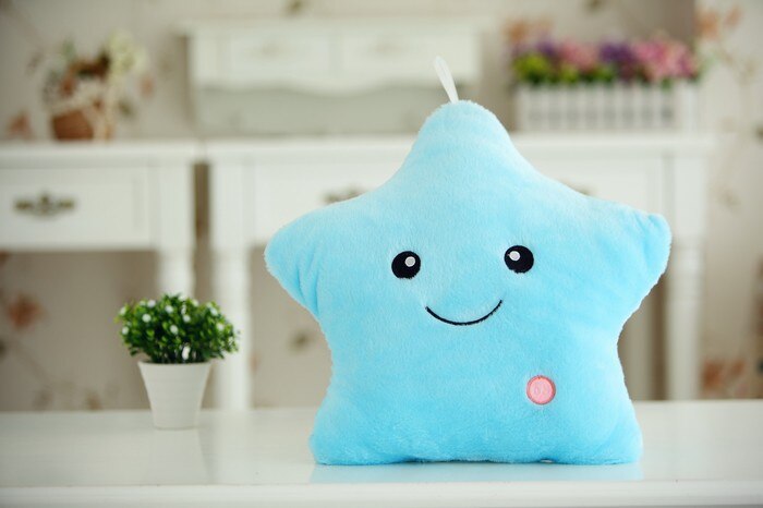 13 zoll Interaktive Spielzeug Realistische Leuchtende Sterne Stofftier Weiche Baumwolle Miniatur Stern Plüsch Kissen Schlafzimmer Dekorationen: Blau