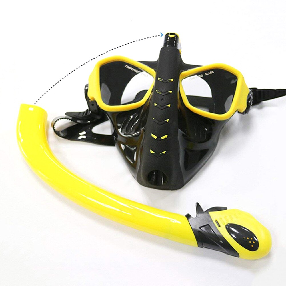 Adjustable Snorkeling Anti Leak Diving Mask Swimming Waterproof Silicone Anti-fog Full Face Equipment Dry Easy Breathing Safe: Yellow