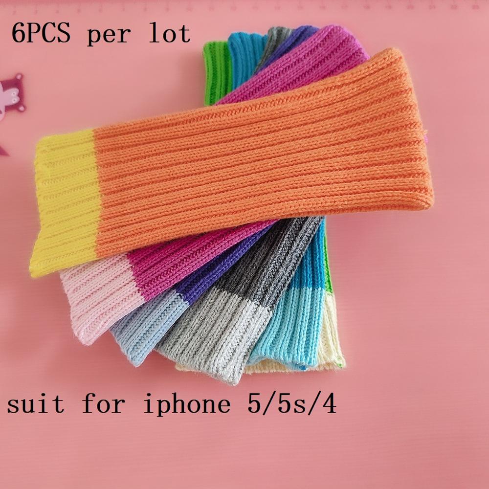 Housse en tissu pour iphone5, lot de 6 pièces, sac à chaussettes