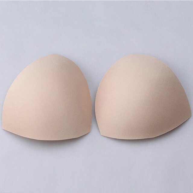 2Pcs 1pair Thick Sponge Bra Pads Push Up Breast Enhancer Removeable Bra Padding Inserts Cups for Swimsuit Bikini Padding: Skin