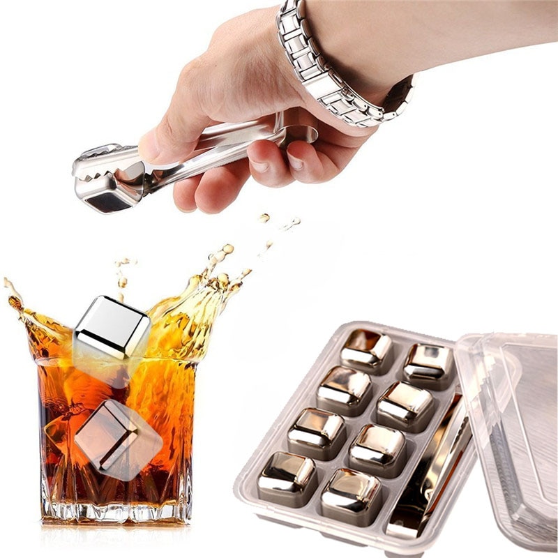 Rustfrit stål wisky champagne isterning sten vin øl slik bar ktv forsyninger glacier cooler rocks holder chiller værktøj