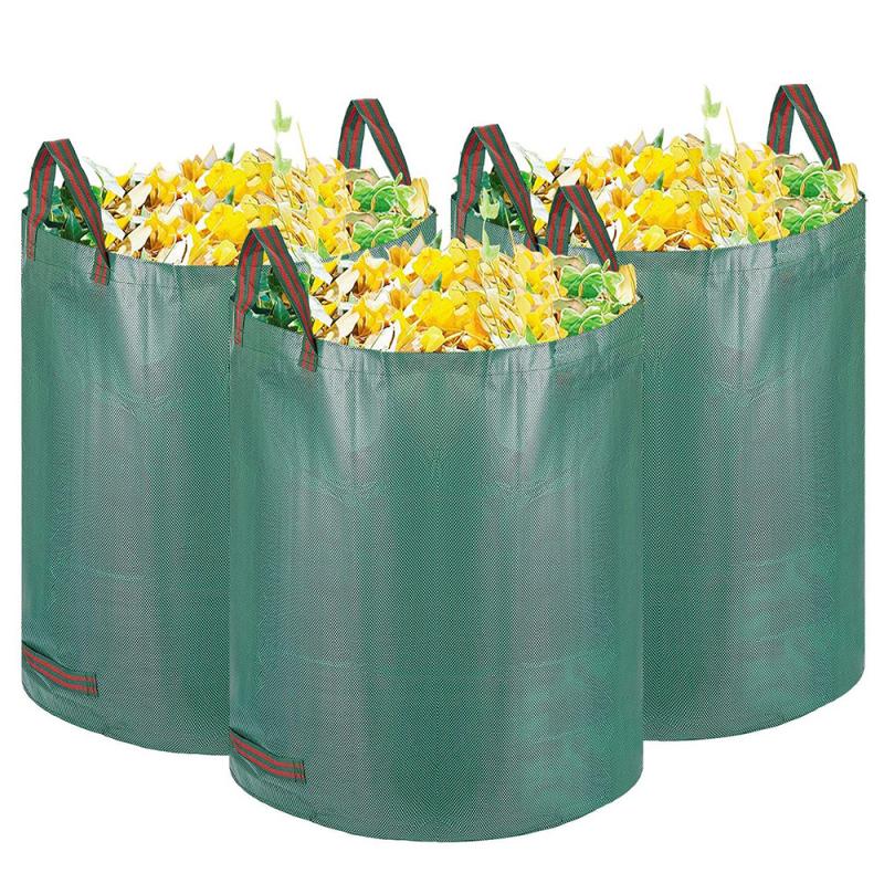 1PCS 500L PE Coated Polypropylene Woven Fabric Foldable Garden Waste Bags For Garden Lawn Leaf Yard HWC
