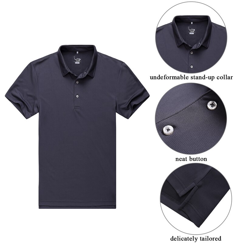 Eagegof polyester mænds kortærmet golf sport polo shirt med turn-down krave uav golf sport tøj sportstøj tøj