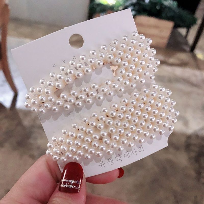 perle hår klipp til kvinner koreansk snapp barrette pinne hårnål hår styling tilbehør hårnåler: Jeg kombinasjon