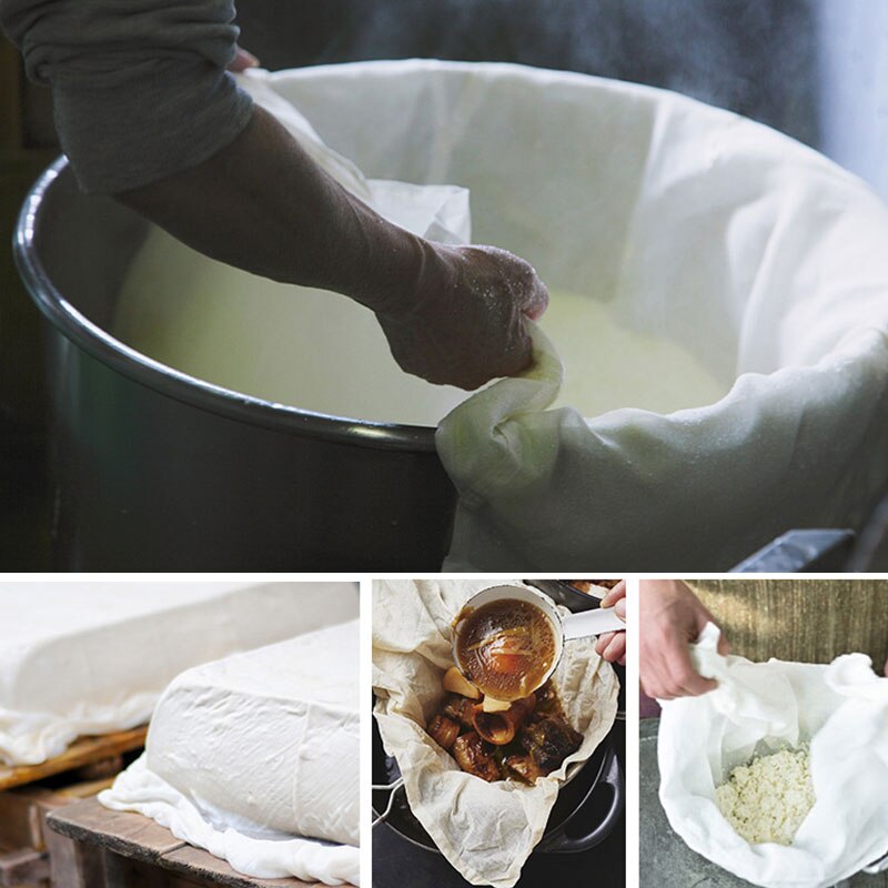 Tela grande de muselina ultrafina reutilizable para colar, cocinar, hacer queso, hornear, gasa de algodón blanco