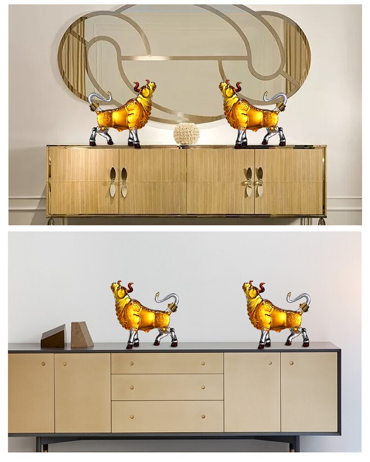 Djur ko formad stil hem bar whisky karaff för sprit scotch bourbon 33.81oz 16.91oz