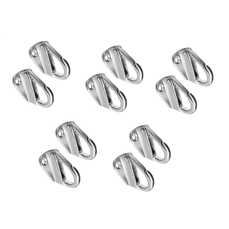 10PCS Marine Boat Fender Marine Fending Hook with Closed Spring Clip Stainless Steel 316 Marine Boat Hardware: Default Title