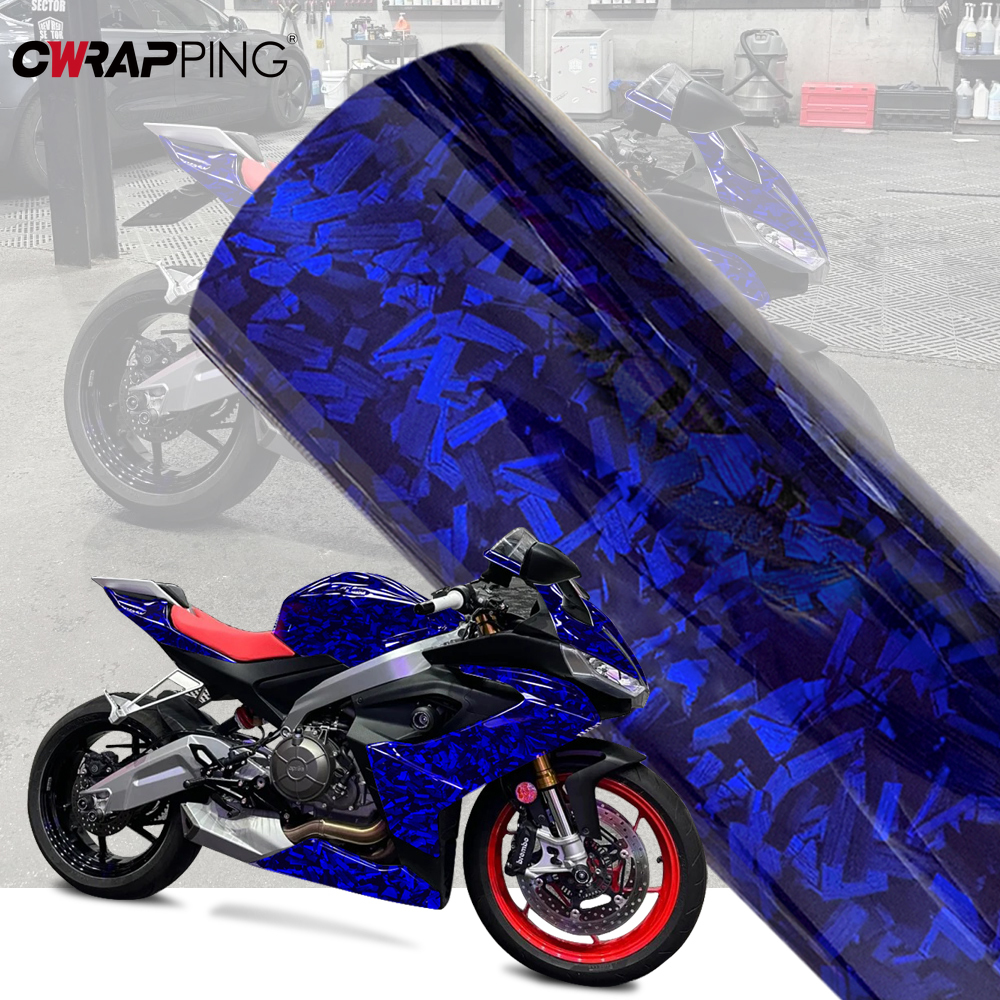 Wrap Vinyl Auto Aufkleber Glänzend Geschmiedet Carbon Faser Auto Aufkleber Wasserdicht Farbe Fahrzeug Dekoration Karosserie Bedecken Motorräder