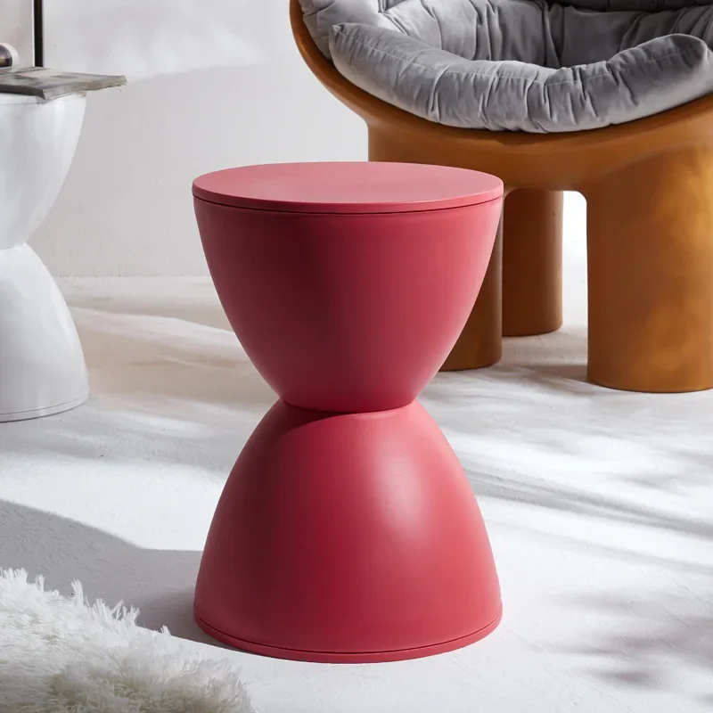 Taburete nórdico redondo para sala de estar, moderno, informal, Simple, grueso, bajo para el hogar, taburete de Príncipe, zapato , reloj de arena, apartamento, barbacoa: Color