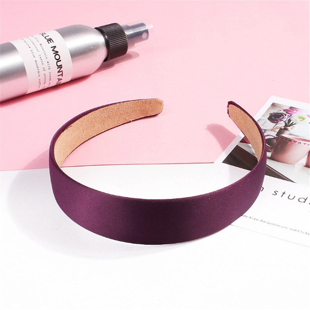 1PC Plastic Canvas Brede Hoofdband Haarband Hoofddeksels Solide Haaraccessoires Voor Vrouwen: purple