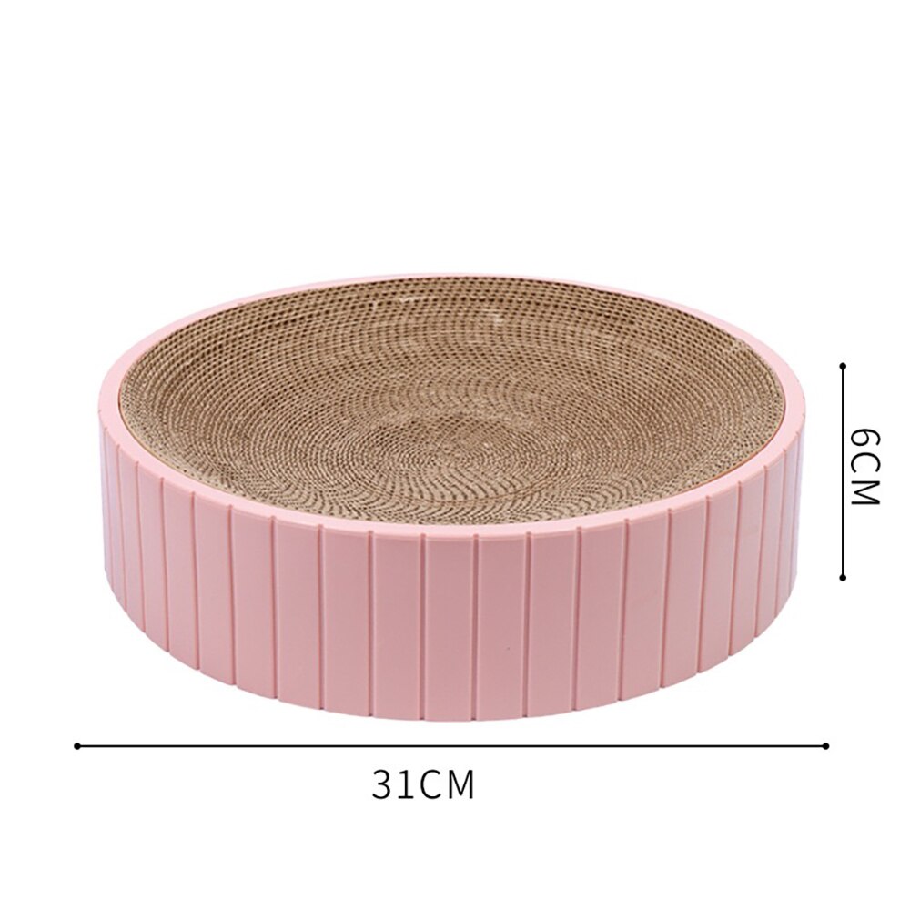 Popular bowl-shaped cat litter scratch-resistant scratch-resistant wear-resistant cat scratching pot corrugated paper round cat: pink  31cm