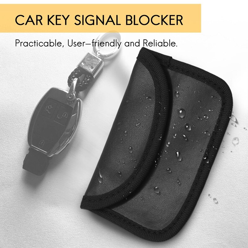 Car Key Signal Blocker Pouch Case [ 4 PACK ] Mini Faraday Bag for Car Keys Keyless Entry Fob Guard Signal Blocking