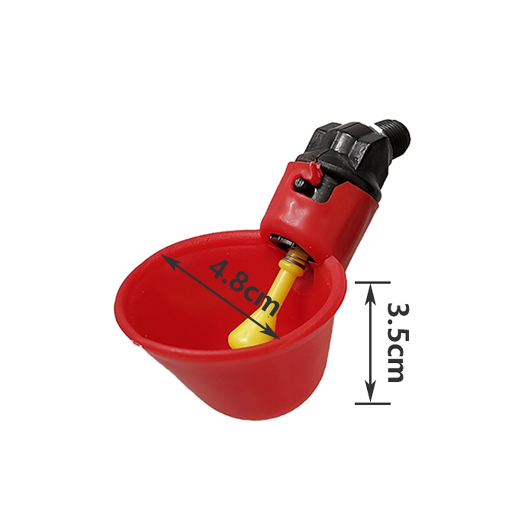 Automatic Poultry Livestock Drinking Cup Bird Feeding Equipment Chicken Flock Duck Bird Water Feeder Red and Blue