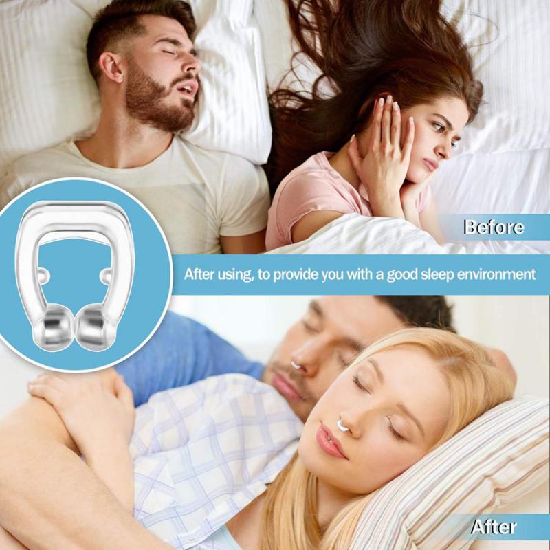 1pc silikone magnetisk anti snorke næse vejrtrækning snore prop anti snorke til at sove med etui