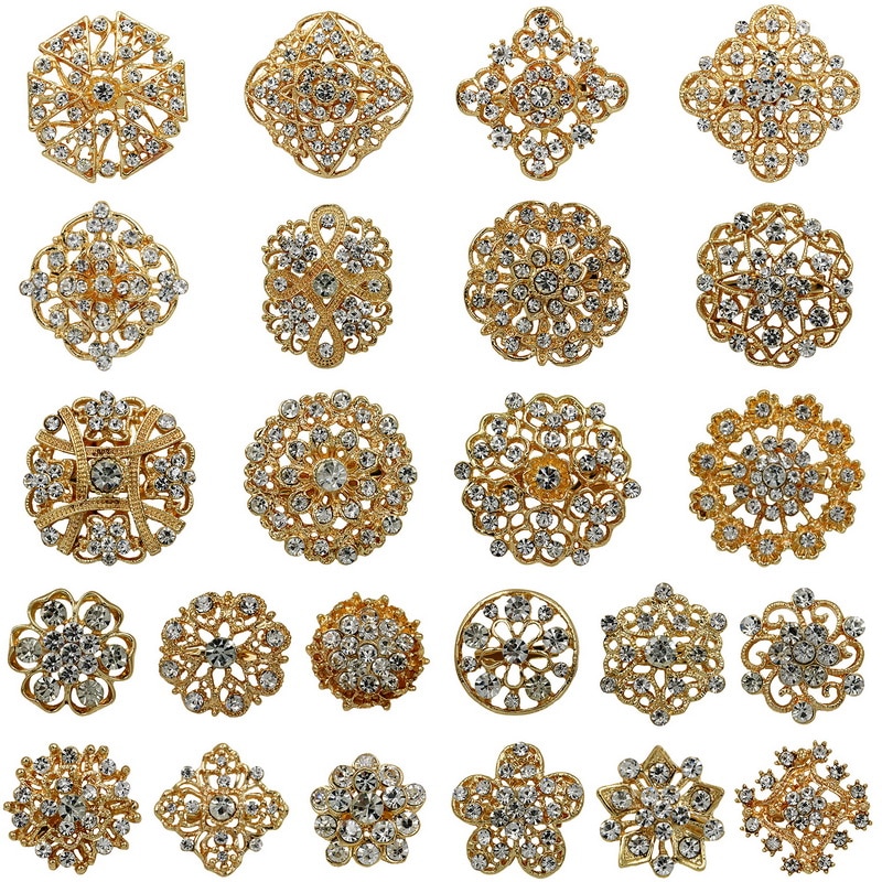 Weimbeiingdian conjunto de broches de flores misturadas, lotes de preço de fábrica com 24 peças para buquê de casamento diy, kits de acessórios