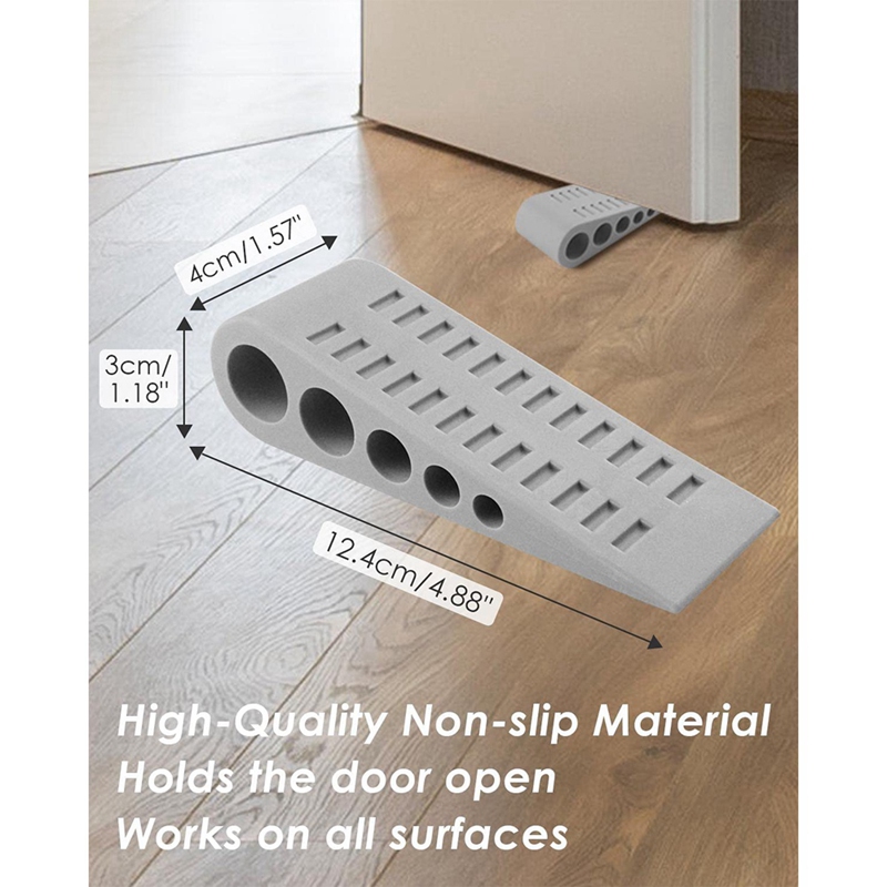Door Stops 4 Packs, Non-Slip Door Stop, Door Stoppers, Door Wedge Well On Tiles, Marble, Wood And Laminate Floor