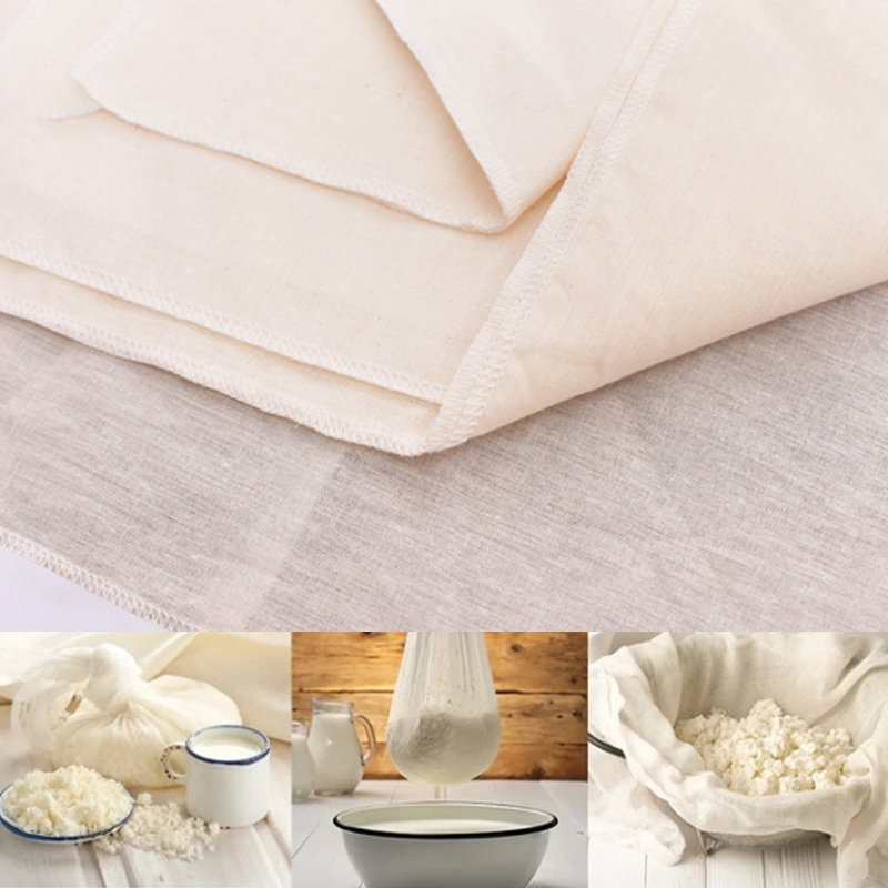 Tela grande de muselina ultrafina reutilizable para colar, cocinar, hacer queso, hornear, gasa de algodón blanco