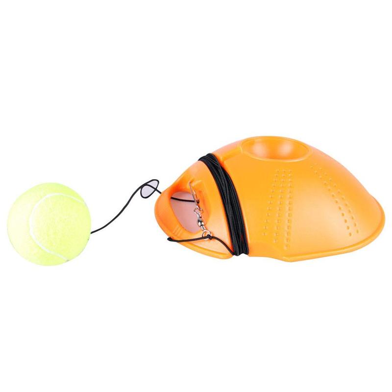 Single tennis training device base + rubber band ball convenient self-timer server practice set U1U5: orange
