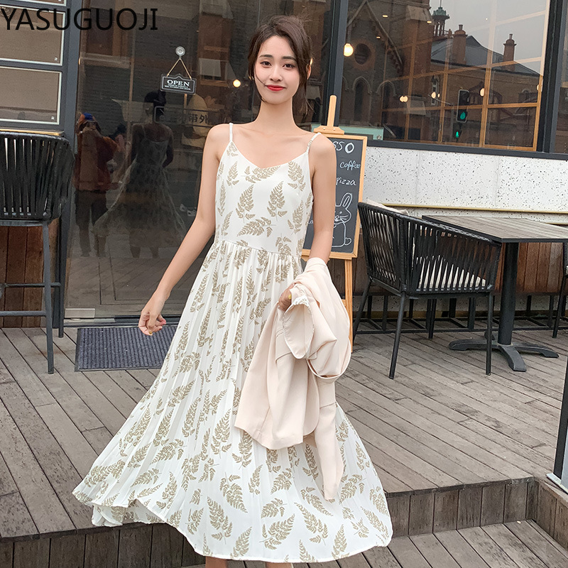 Yasuguoji sommer kvinne kortermet blazer med blomsterprint lang kjole dresser 2 to deler sett dress kvinner