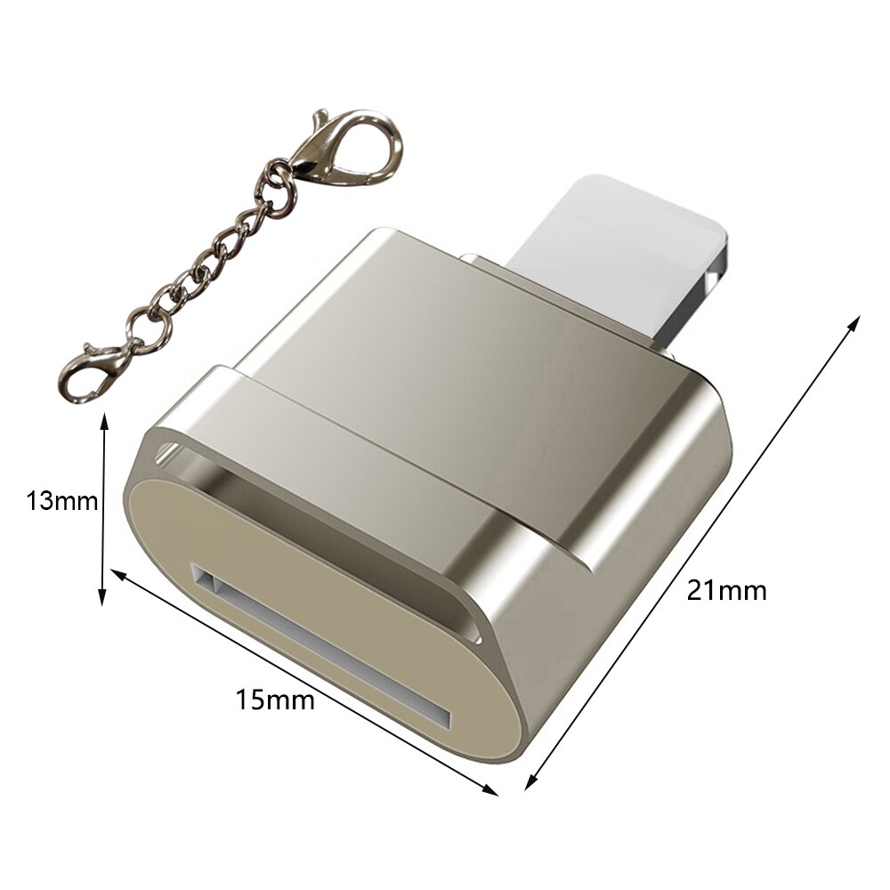 For iPhone Card Reader Micro SD TF Card Reader Adapter for iOS 13 Above System External OTG Memory Card Reader For iPhone 12 11: Gold