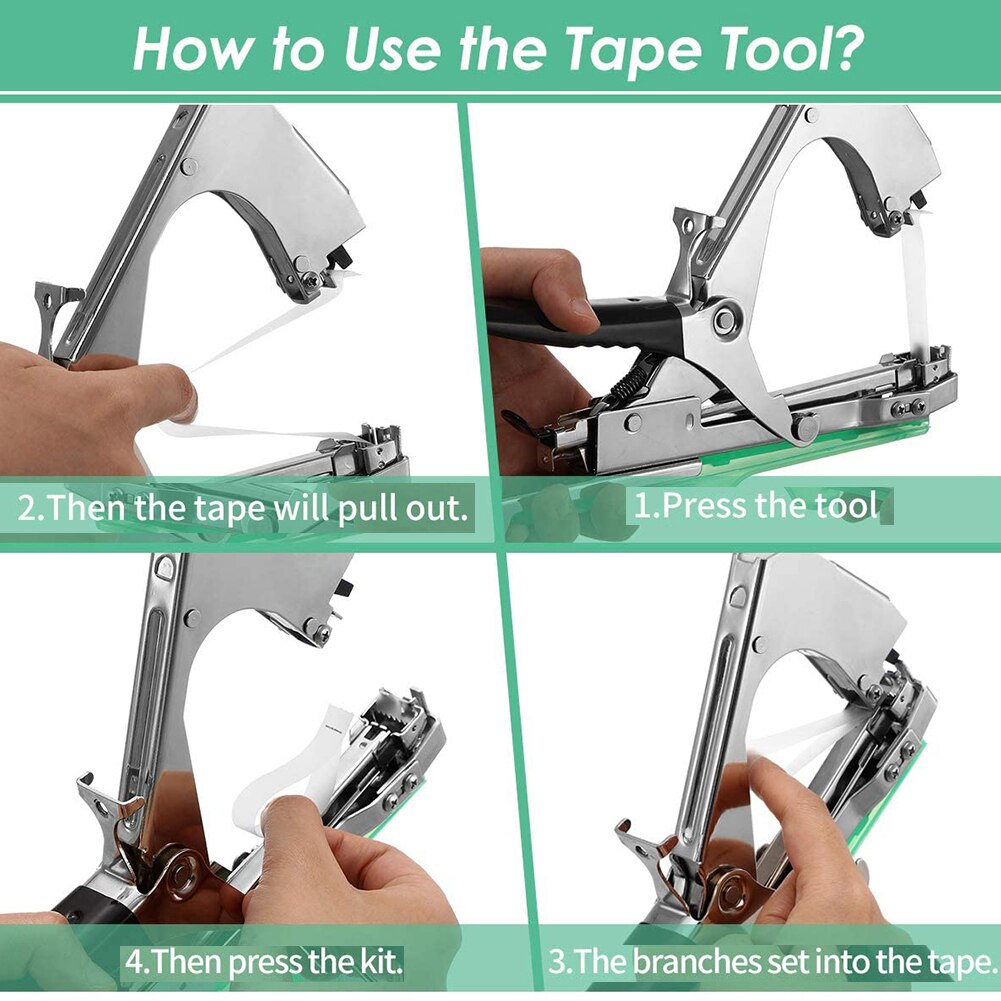 Garden Tools Tying Machine Hand Garden Tapetool Set Plant Tying Tape Tool With Nail Set For Fruit Flower Vegetable Vine Tomato