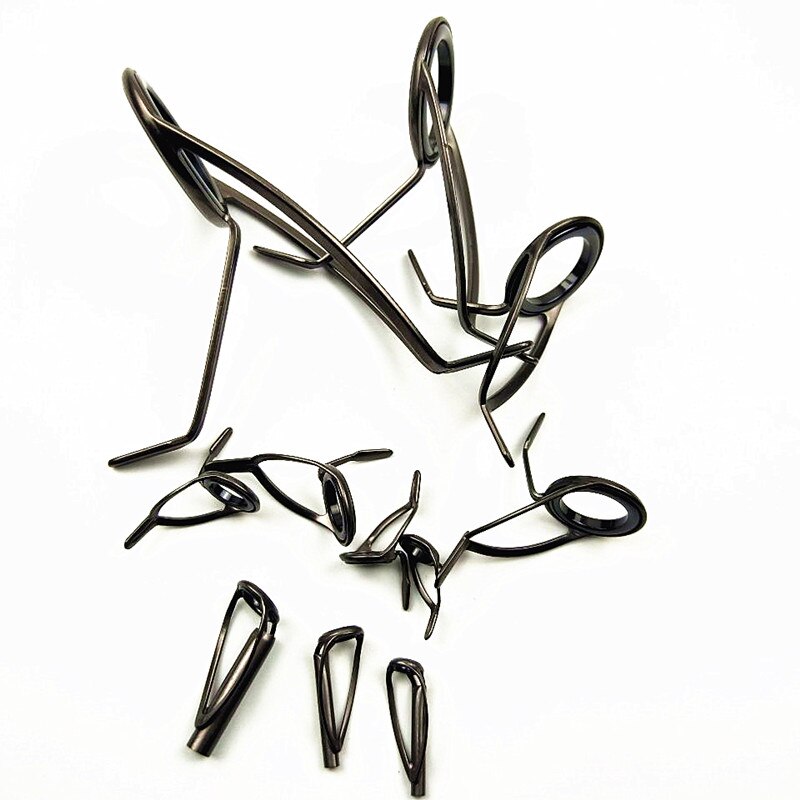 Frosted Dark-Grey Model KW #8/10/12/16/20/25/30/40/50 CARP rod guides/SURF rod guide, 2 legs guides