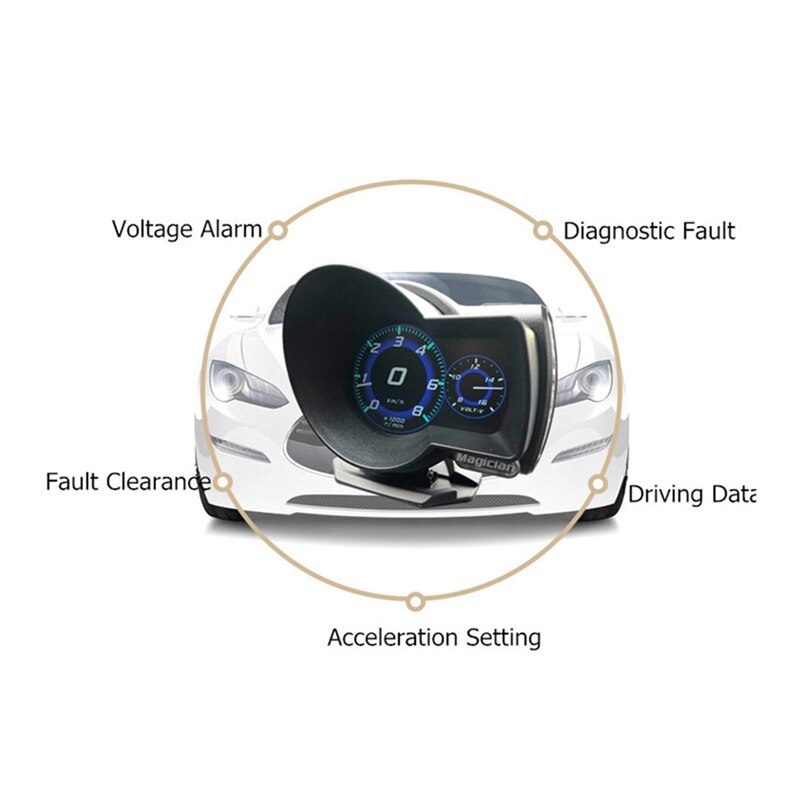 OBD Head Up Display Multifunction Car Digital Boost Gauge Voltage Speed Meter Water Temp Alarm Auto Diagnostic Tool