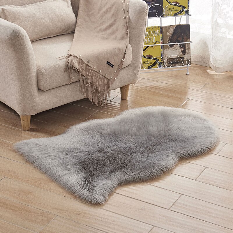 1Stck Weiches ist hingefallen Künstliche Schaffell Haarigen Teppich Für Schlafzimmer Wohnzimmer Haut Pelz Klar Teppiche Flauschigen Bereich Teppiche Waschbar faux matt