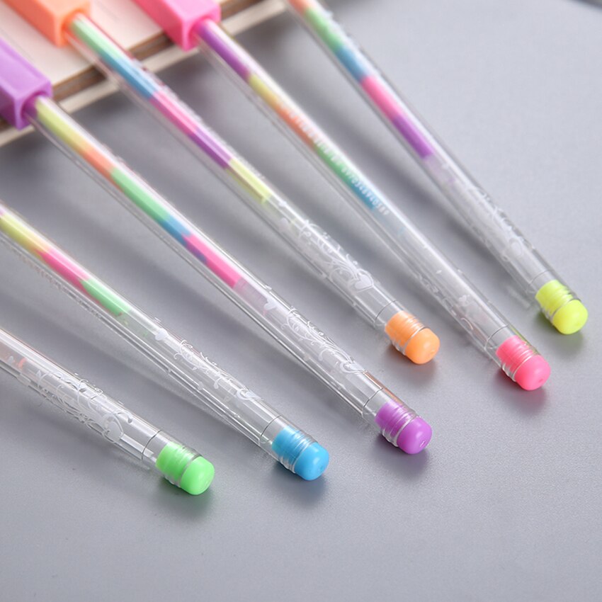 6 in 1 Multi-color Highlighter Pen Rainbow Water Pastel Pens Art Student Stationery Kids DIY Album Diary School Prize