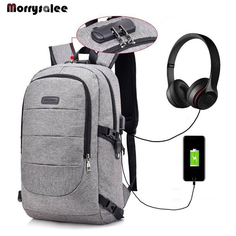 Mode Man Laptop Rugzak USB Opladen Computer Rugzakken Casual Stijl Tassen Grote Mannelijke Reistas Studenten Grote