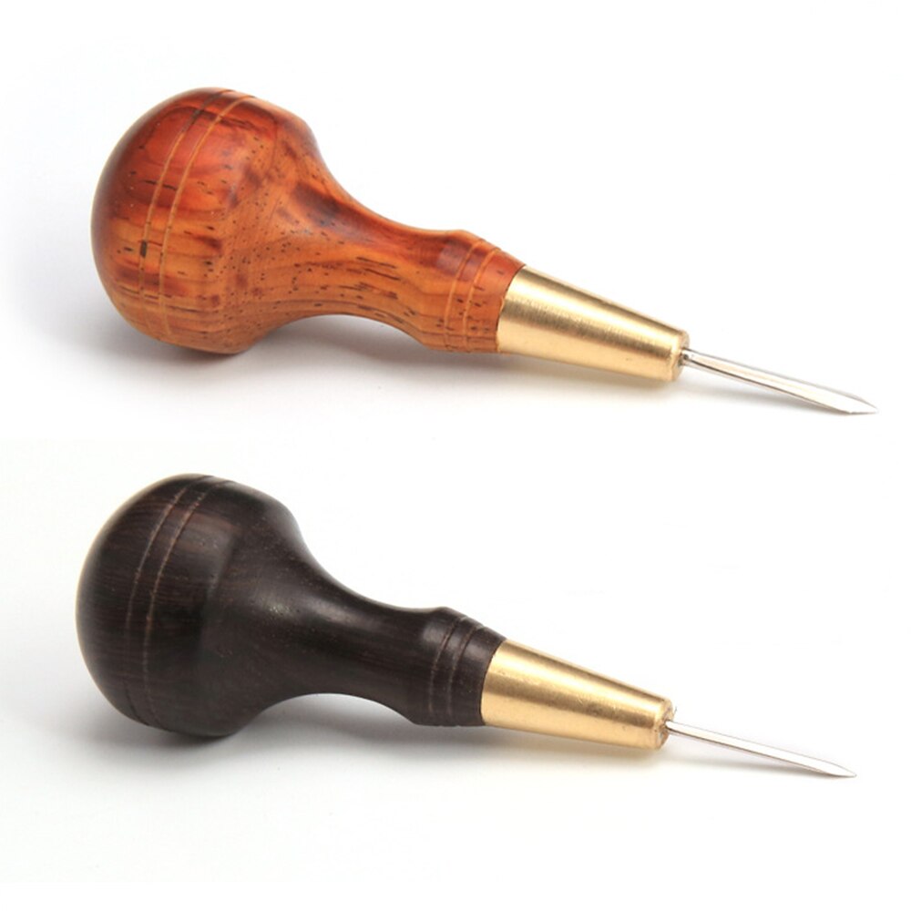 Stitching Awl with Diamond Shape Blade cutter cutting leather cut with good wooden handle leather craft DIY awl