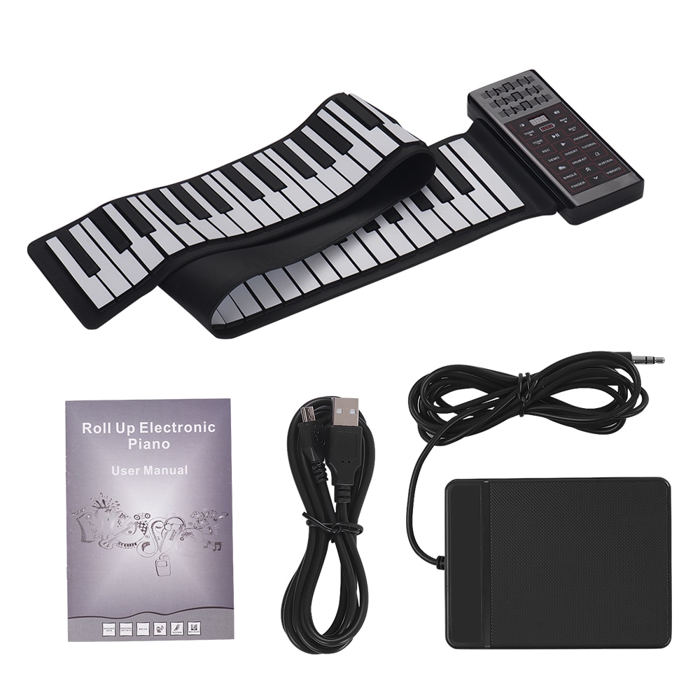 Draagbare Elektrische Piano 88 Toetsen Roll Up Piano Multifunctionele Digitale Piano Toetsenbord Ingebouwd Speaker Oplaadbare Lithium Batterij